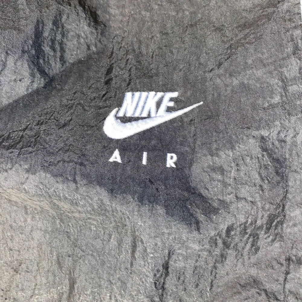 Nike Windbreaker Track Pants Men Large Black Ankle Zip Lined Baggy